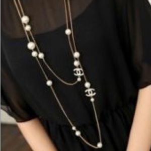 Long Pearls chain Necklace